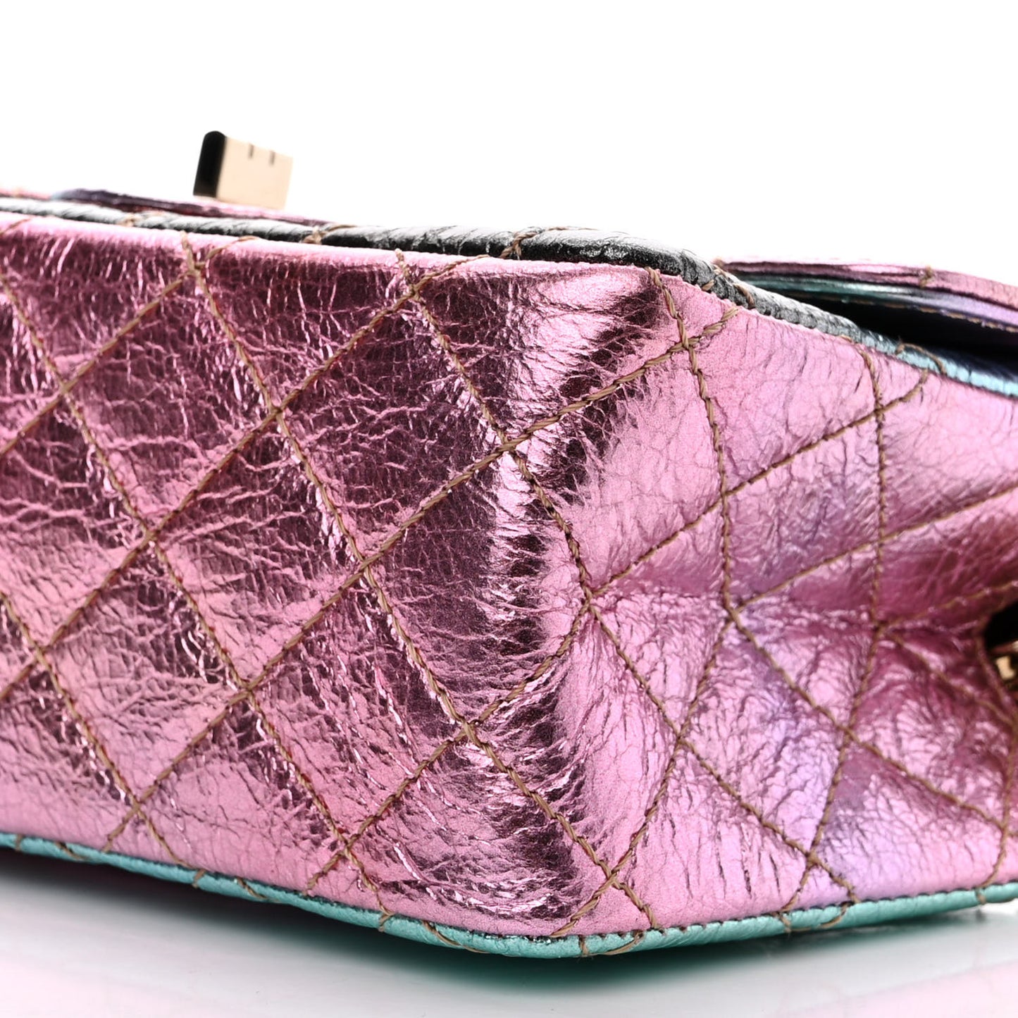 Metallic Goatskin Quilted Mini 2.55 Reissue Flap Multicolor
