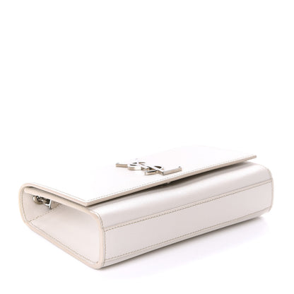 Saint Laurent Grain De Poudre Small Monogram Kate Satchel Optical White 4 of 14