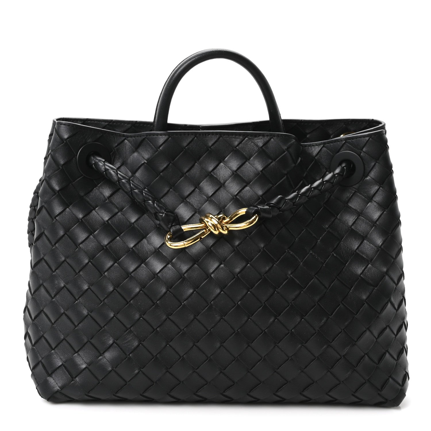 Bottega Veneta Nappa Intrecciato Medium Andiamo Shoulder Bag Black 1 of 9