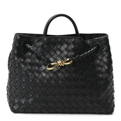 Bottega Veneta Nappa Intrecciato Medium Andiamo Shoulder Bag Black 1 of 9