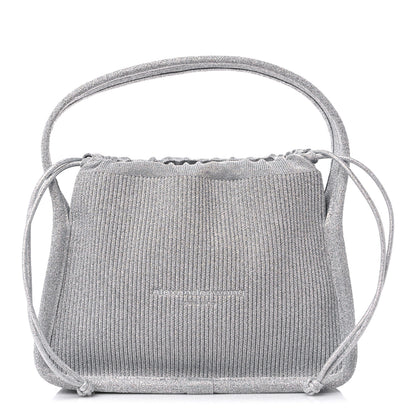 Alexander Wang Metallic Ribbed Knit Small Ryan Bag Silver 1 of 8