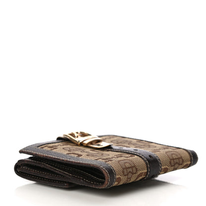 Gucci Horsebit Canvas Buckle Compact Wallet Brown 4 of 19