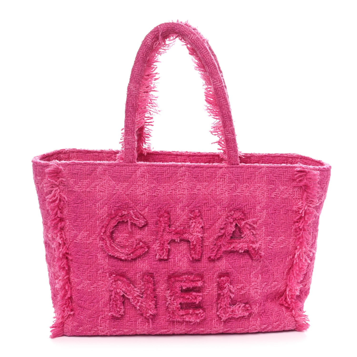 Chanel Wool Tweed Medium Zipped Shopping Tote Pink 1 of 10