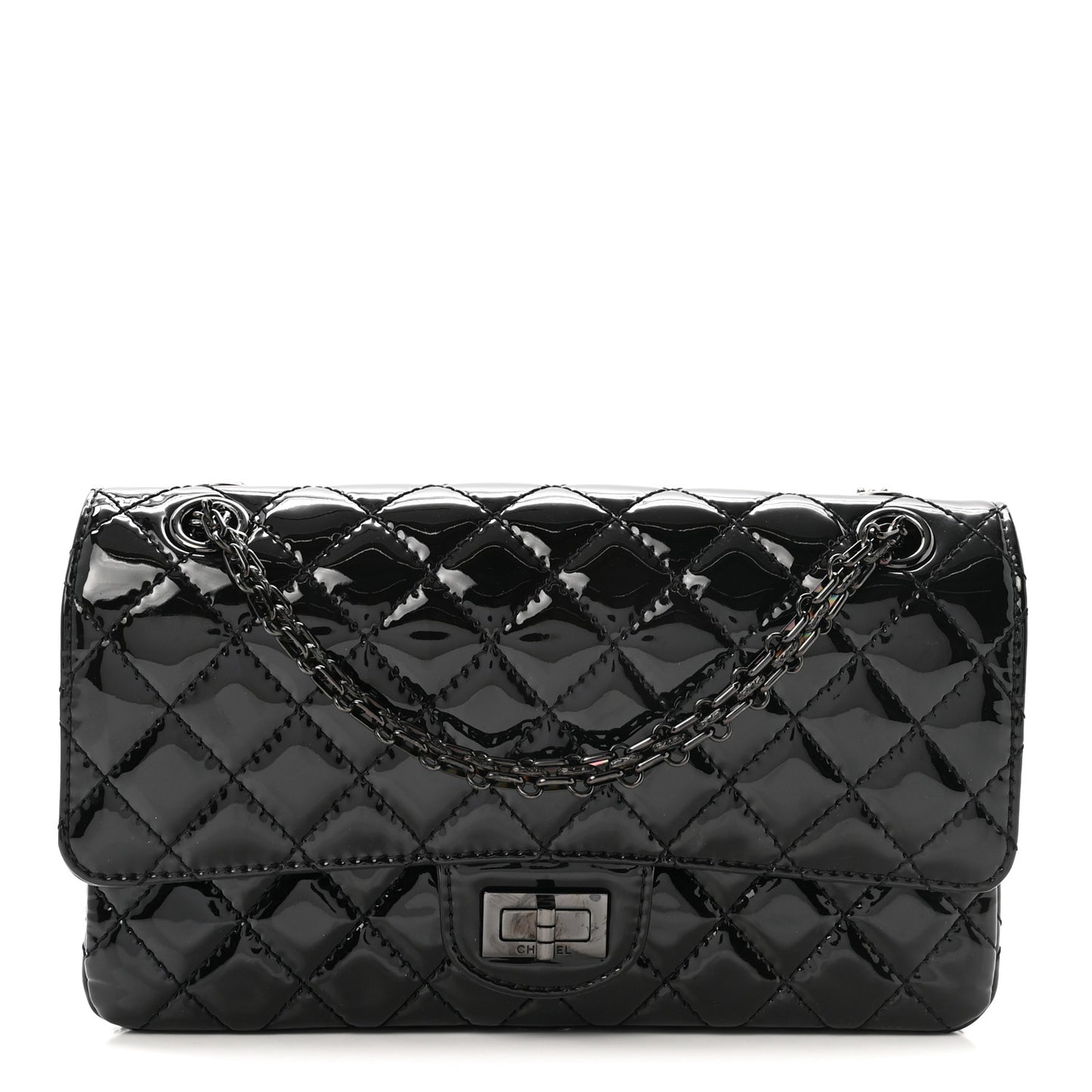 Patent Calfskin Quilted 2.55 Reissue 225 Flap So Black