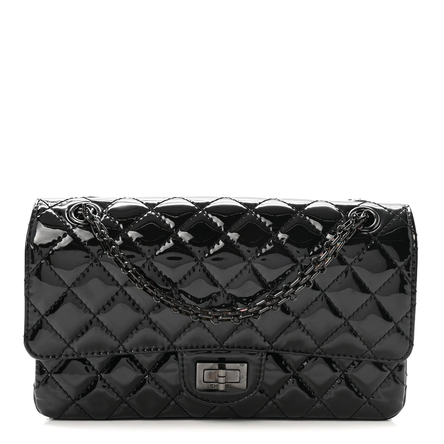 Chanel Patent Calfskin Quilted 2.55 Reissue 225 Flap So Black 1 of 10
