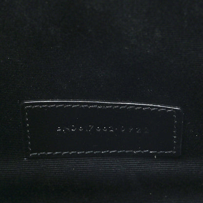 Saint Laurent Grain De Poudre Matelasse Chevron Monogram Envelope Clutch Black 6 of 9