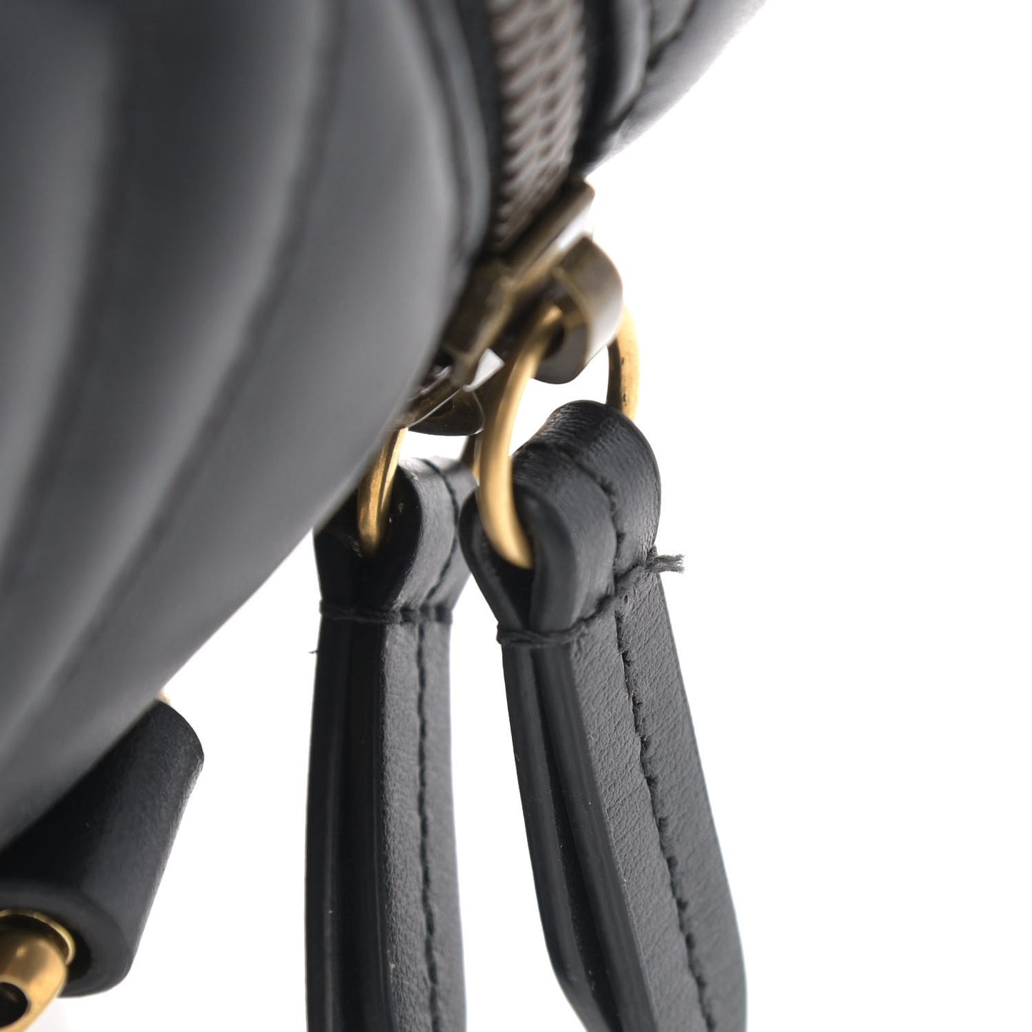 Calfskin Matelasse Mini GG Marmont Round Backpack Black
