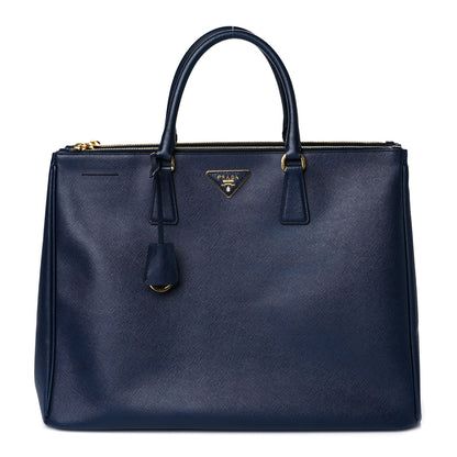 Prada Saffiano Lux Extra Large Galleria Double Zip Tote Baltico 1 of 13
