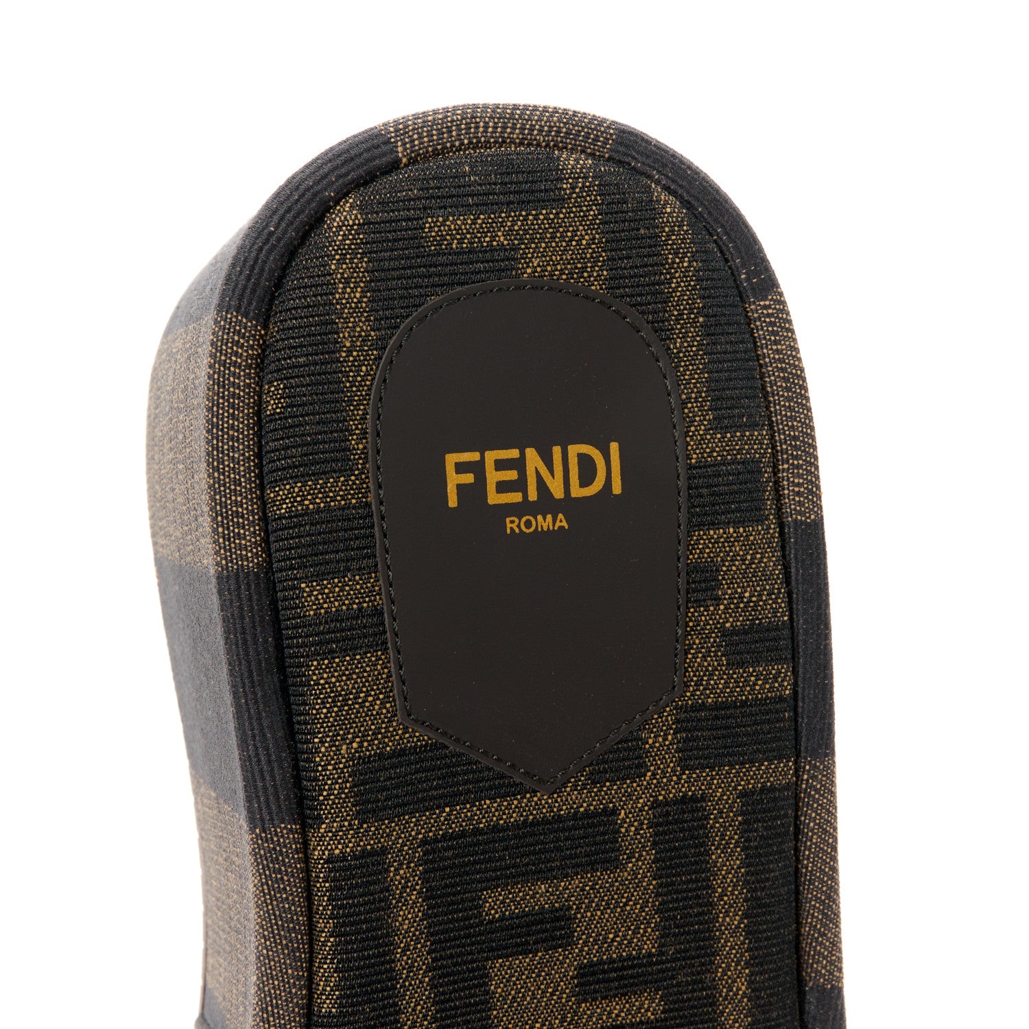 Fendi Jacquard Womens FF Sunshine Flatform Slide Sandals 38 Tabacco Black 7 of 9