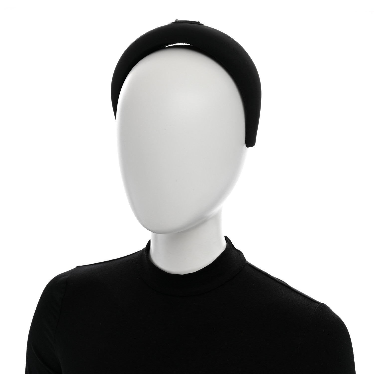 Prada Re-Nylon Metal Triangle Logo Headband Black 2 of 7