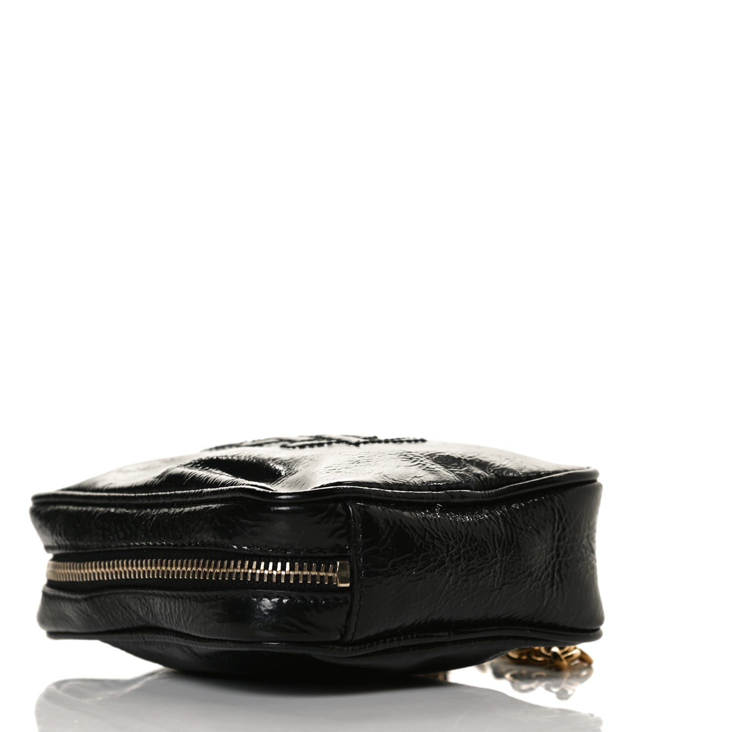 Saint Laurent Textured Patent Monogram Mini Wristlet Black 4 of 12