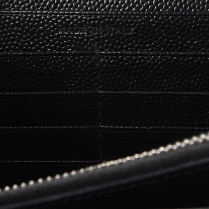 Saint Laurent Grain De Poudre Matelasse Chevron Monogram Chain Wallet Black 7 of 12