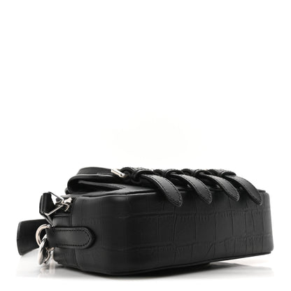 Mulberry x ACNE STUDIOS Calfskin Crocodile Embossed Mini Messenger Bag Black 4 of 9