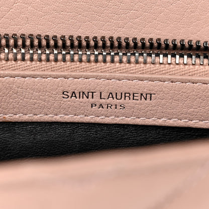 Saint Laurent Sheepskin Matelasse Chevron Monogram Medium College Bag Rose Powder 6 of 10
