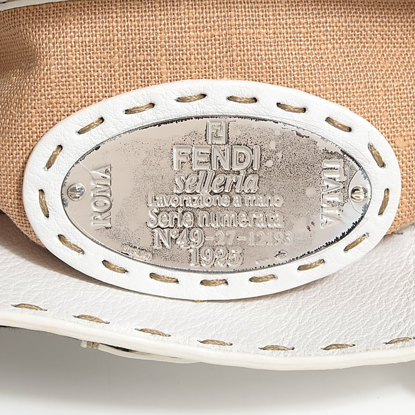 Calfskin Romano Selleria Large Villa Borghese Tote Bianco