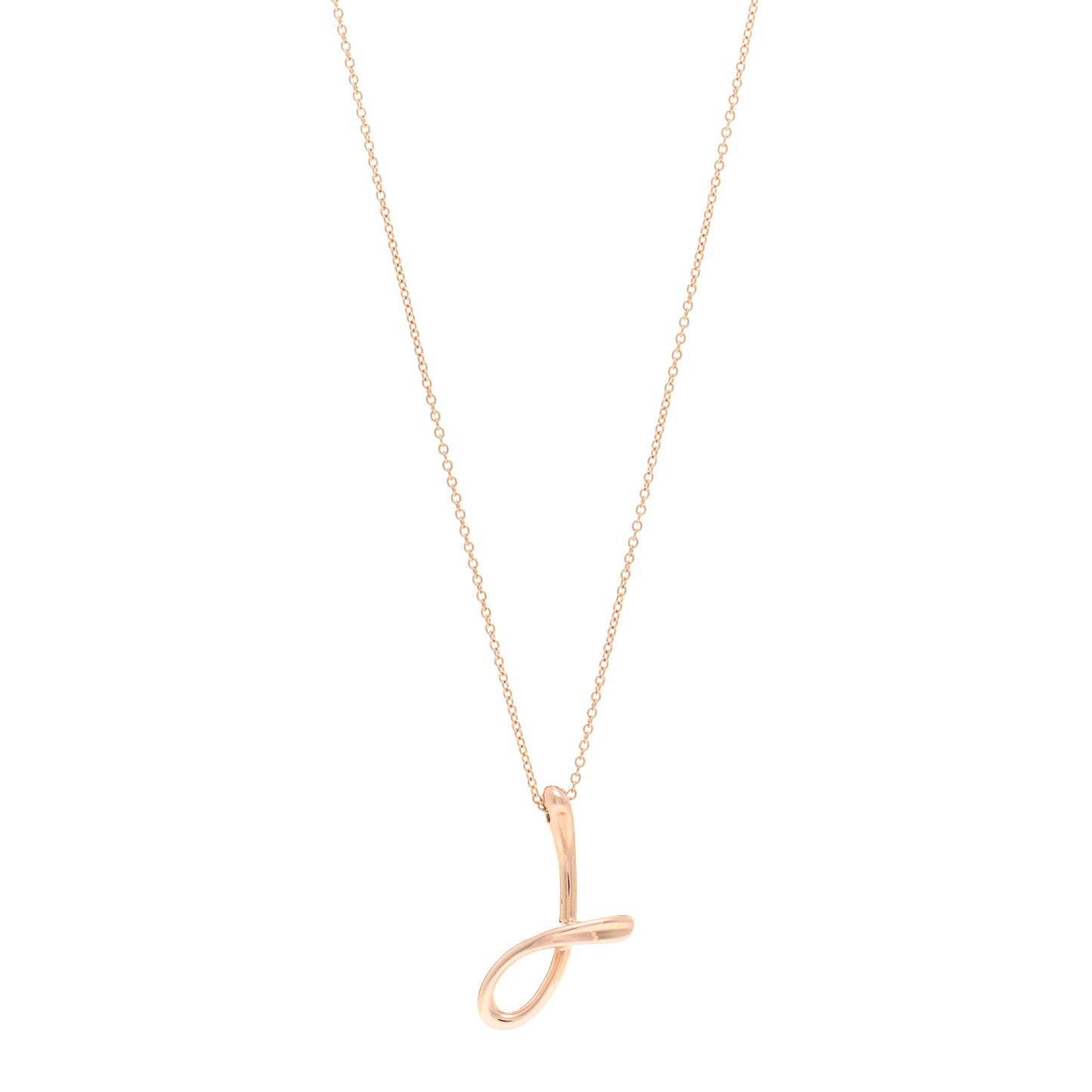 18K Rose Gold Elsa Peretti Letter J Pendant Necklace