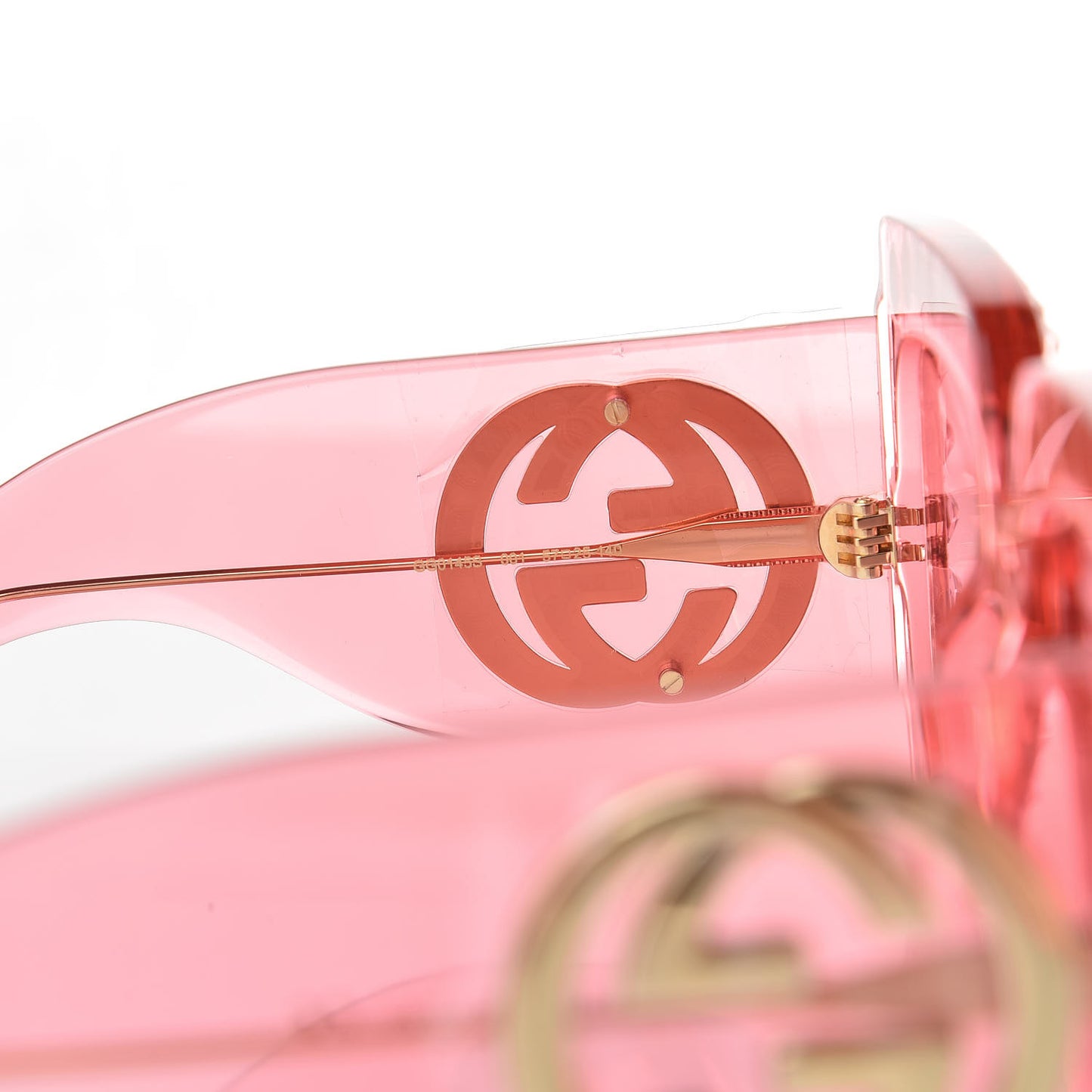 Acetate Crystal Oversize Sunglasses GG0145S Pink