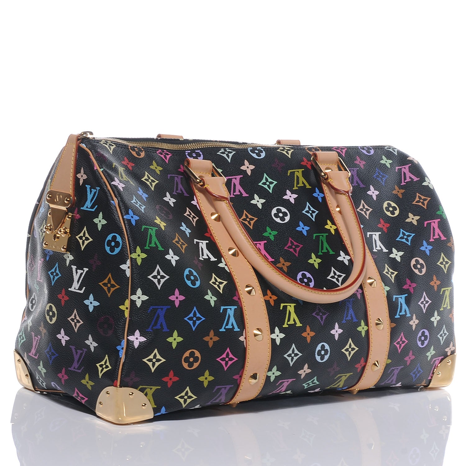 Louis Vuitton Monogram Multicolor Keepall 45 Black 3 of 7