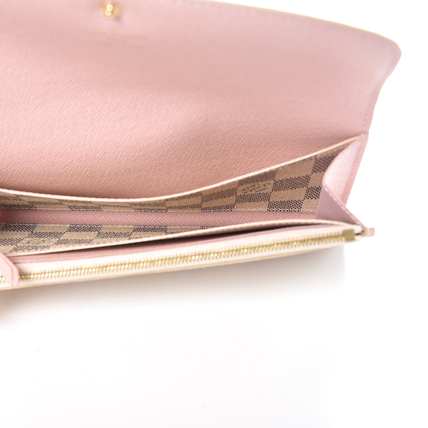 Louis Vuitton Damier Azur Emilie Wallet Rose Ballerine 5 of 7