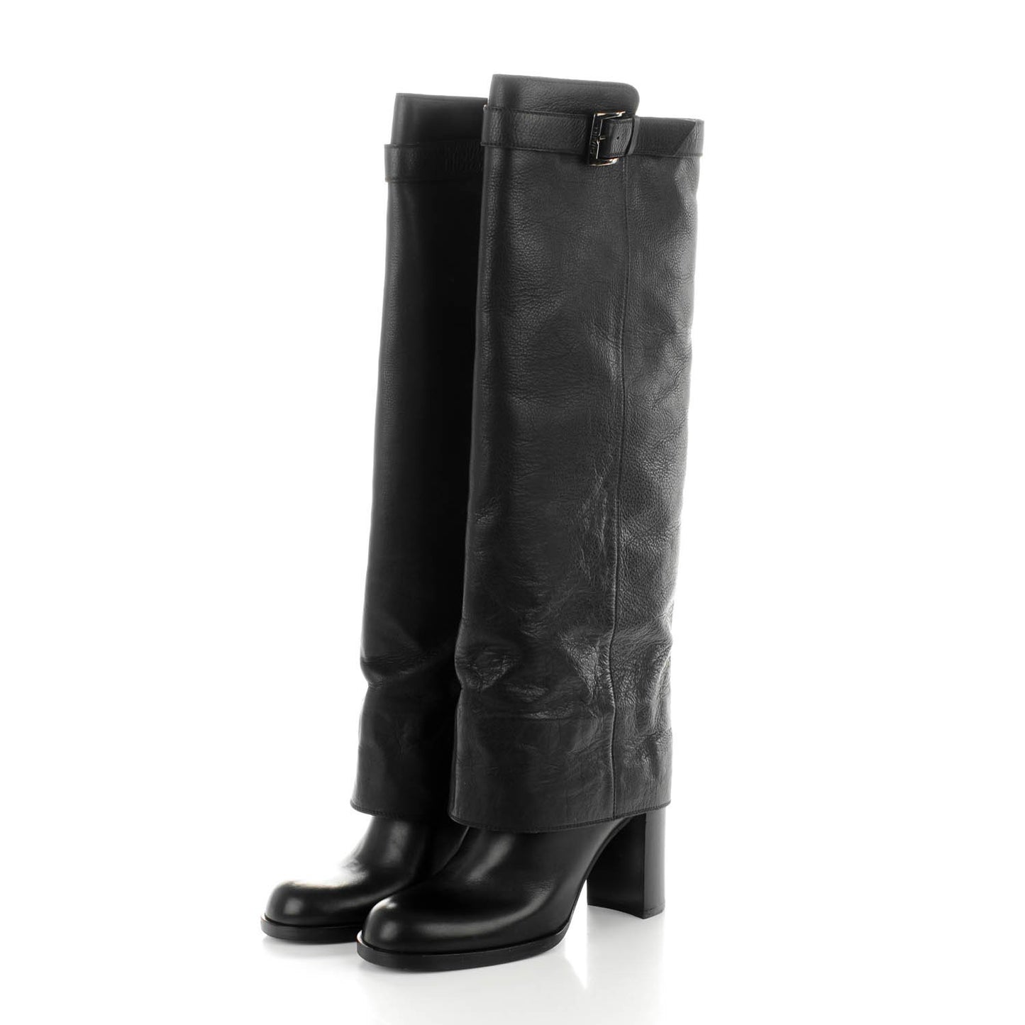 Calfskin Knee High Boots 38 Black