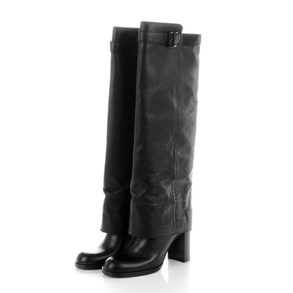 Chanel Calfskin Knee High Boots 38 Black 3 of 6