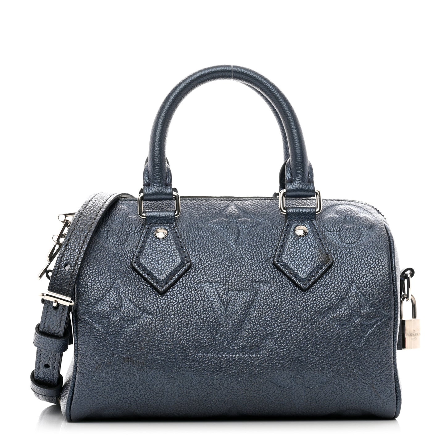 Metallic Empreinte Monogram Giant Speedy Bandouliere 20 Navy Nacre