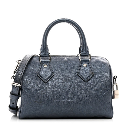 Louis Vuitton Metallic Empreinte Monogram Giant Speedy Bandouliere 20 Navy Nacre 1 of 11