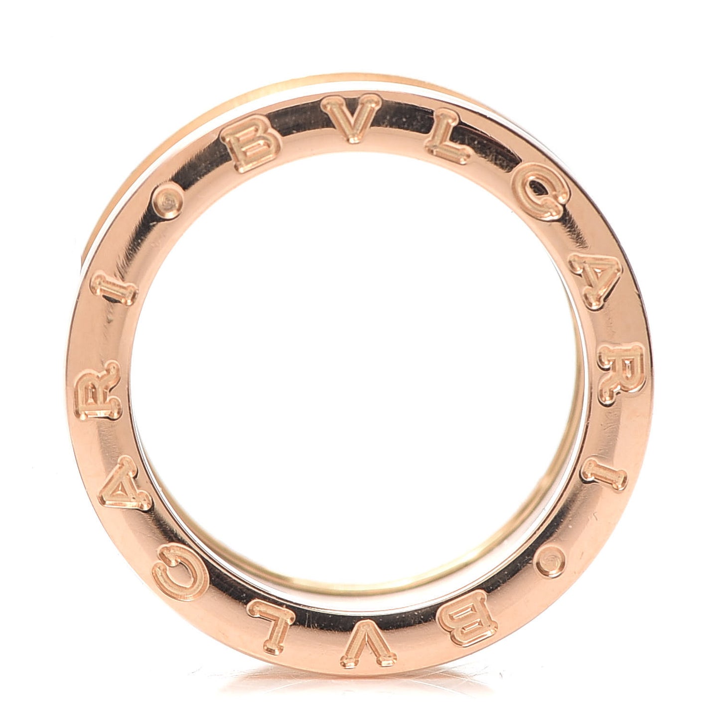 18K Rose Gold White Ceramic B.Zero1 Four-Band Ring 52 6