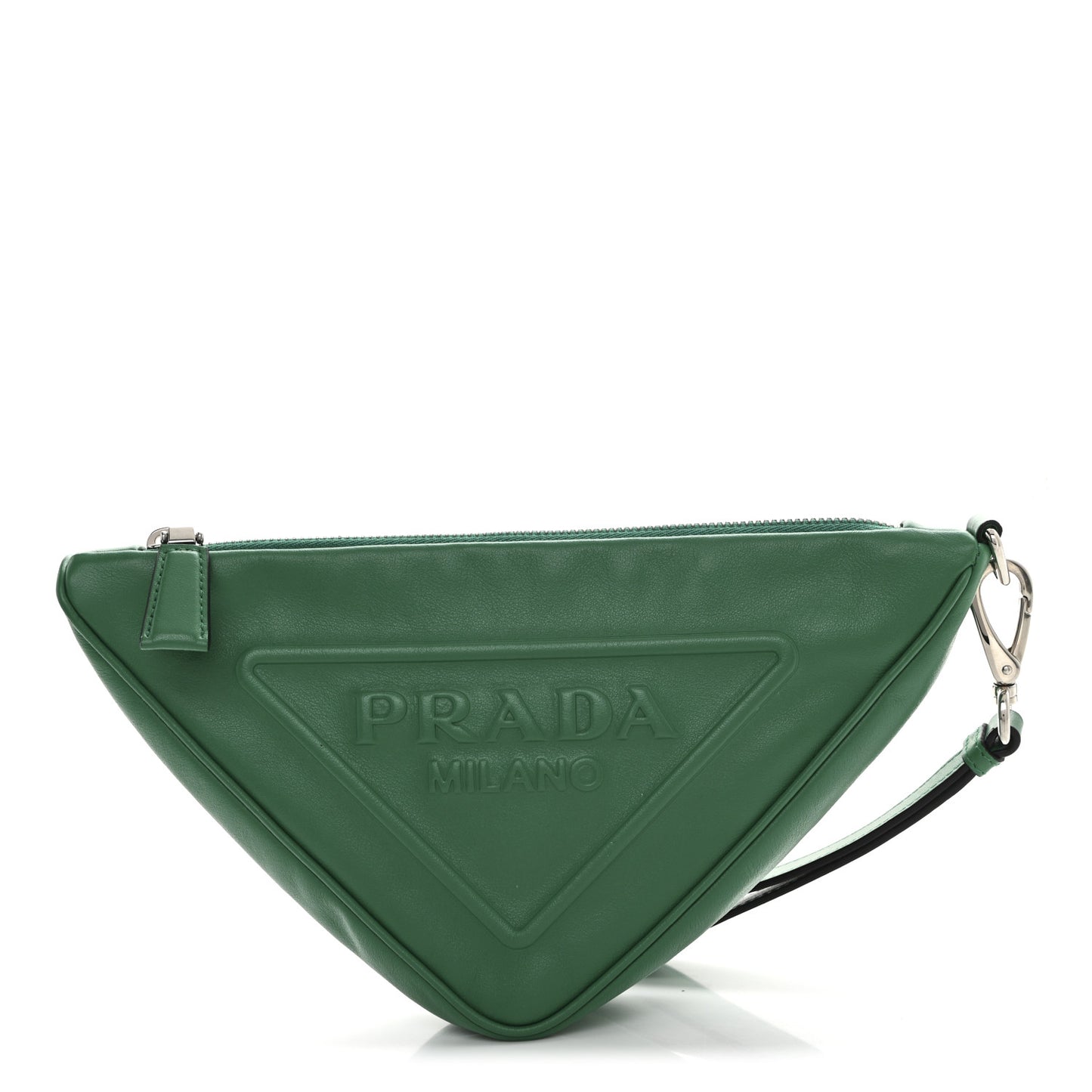 Grace Lux Triangle Logo Embossed Triangle Wristlet Pouch Mango