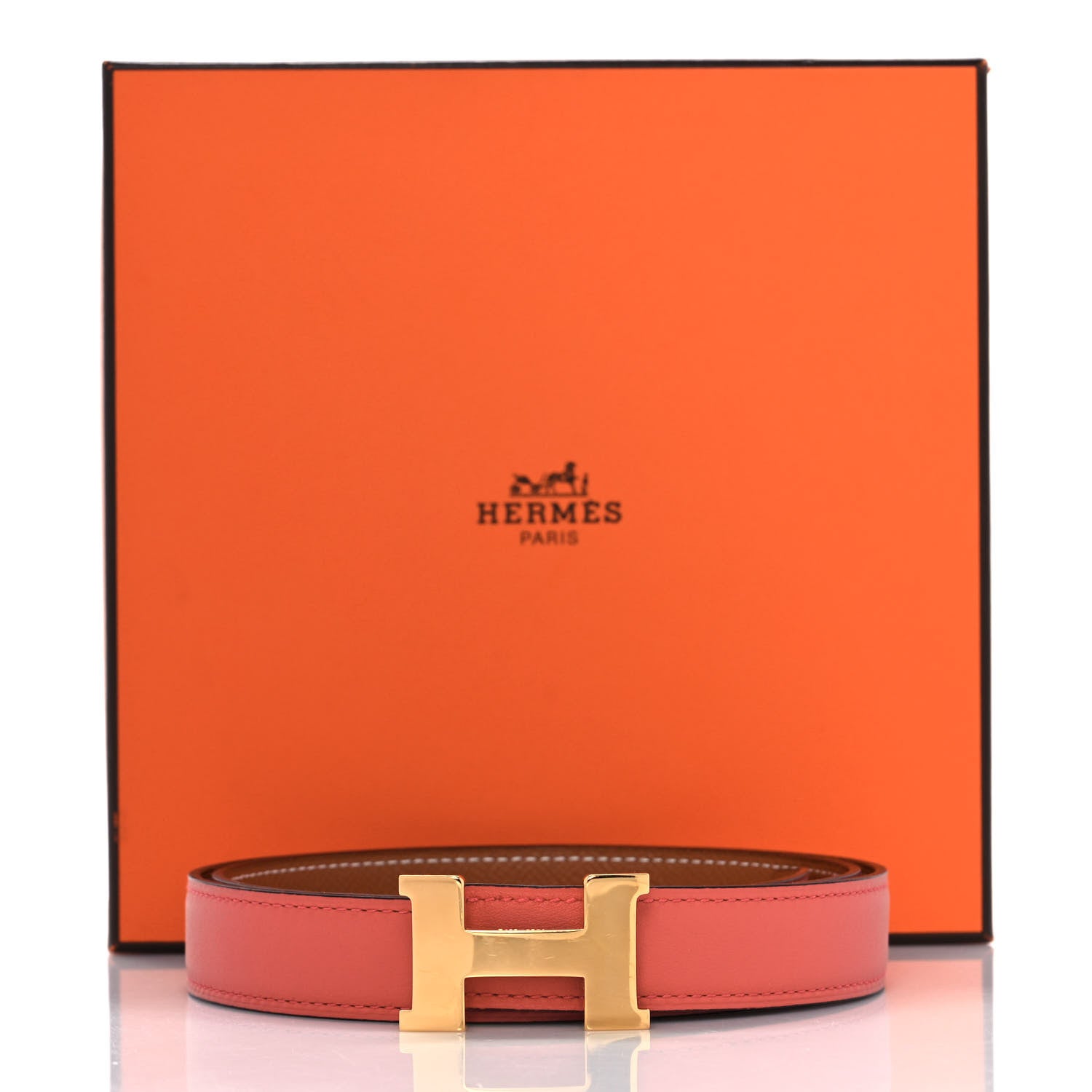 Hermes Swift Epsom 24mm Mini Constance H Belt 85 Capucine Gold 6 of 6