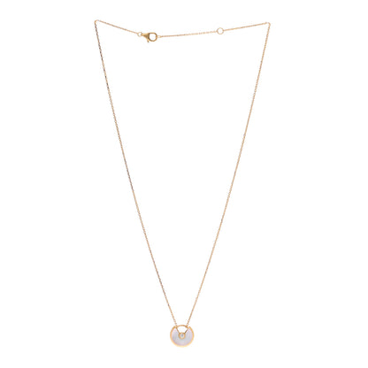 Cartier 18K Yellow Gold Diamond Mother of Pearl XS Amulette de Cartier Pendant Necklace 3 of 5