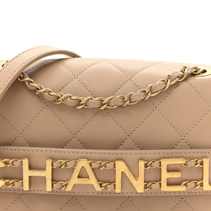 Chanel Calfskin Quilted Small Enchained Flap Beige 8 of 11
