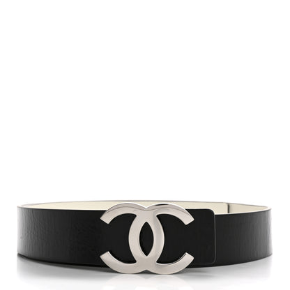 Chanel Calfskin CC Reversible Belt 95 38 Black White 1 of 8