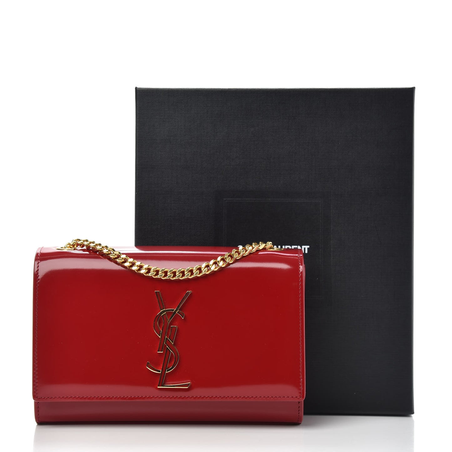 Patent Small Monogram Kate Satchel Red