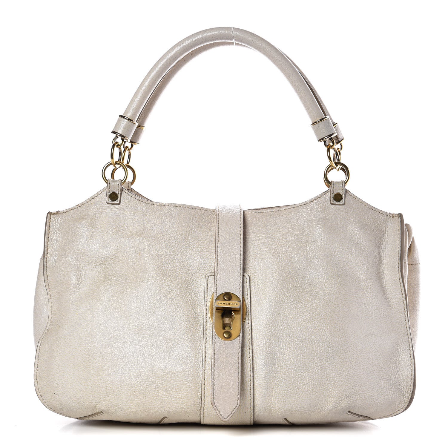 Burberry Grainy Calfskin Medium Landscape Tote Alabaster 1 of 22