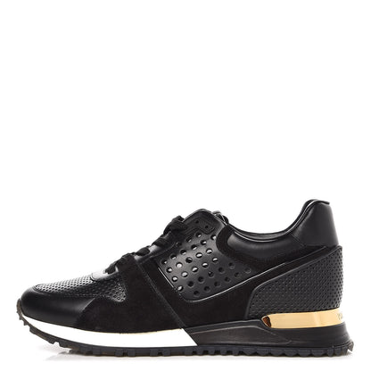 Louis Vuitton Nubuck Calfskin Perforated Run Away Sneakers 39 Black 1 of 8