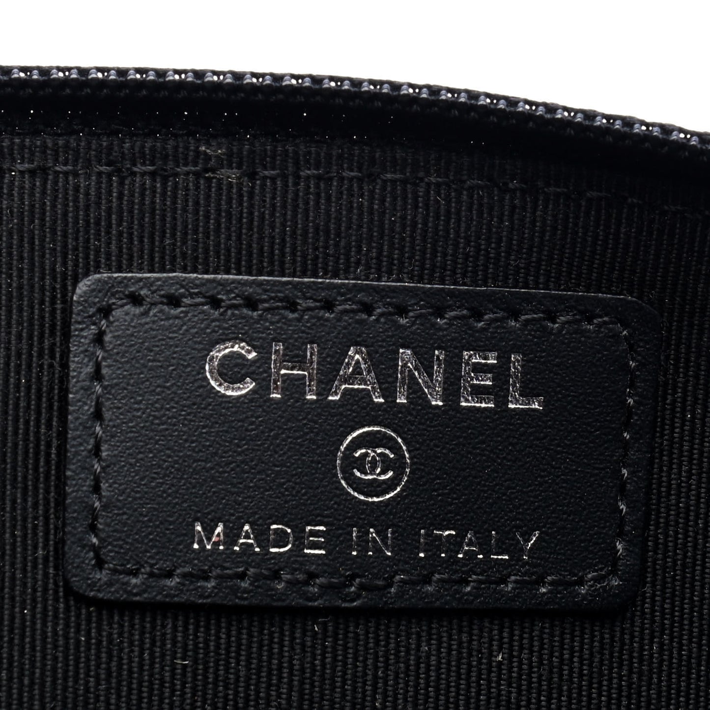 Calfskin Quilted Removable Zip Insert Black