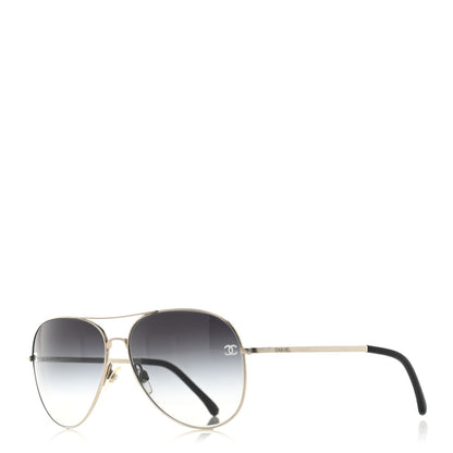 Chanel Aviator CC Sunglasses 4189 T-Q Silver 1 of 7