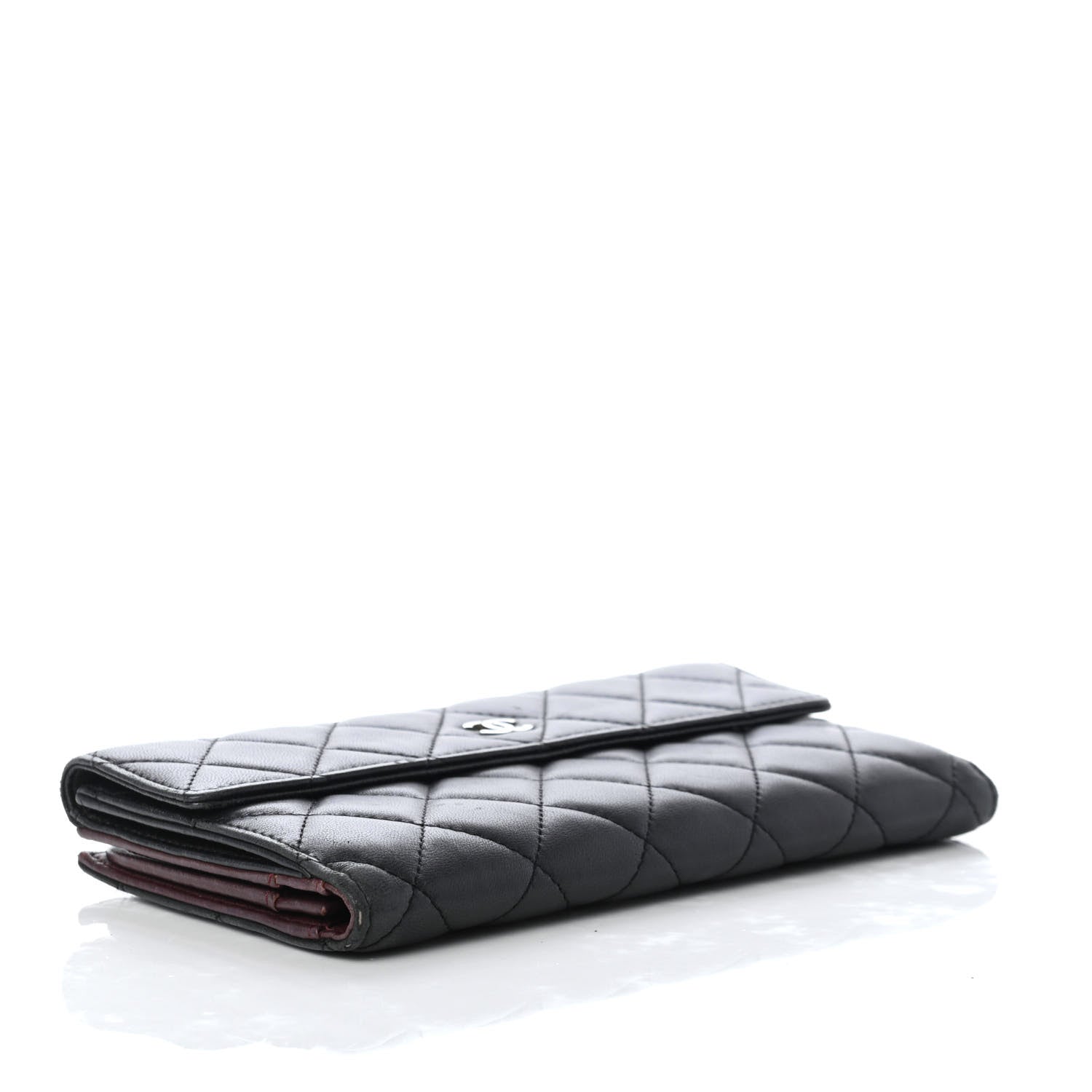 Chanel Lambskin Quilted Long Flap Wallet Black 7 of 23