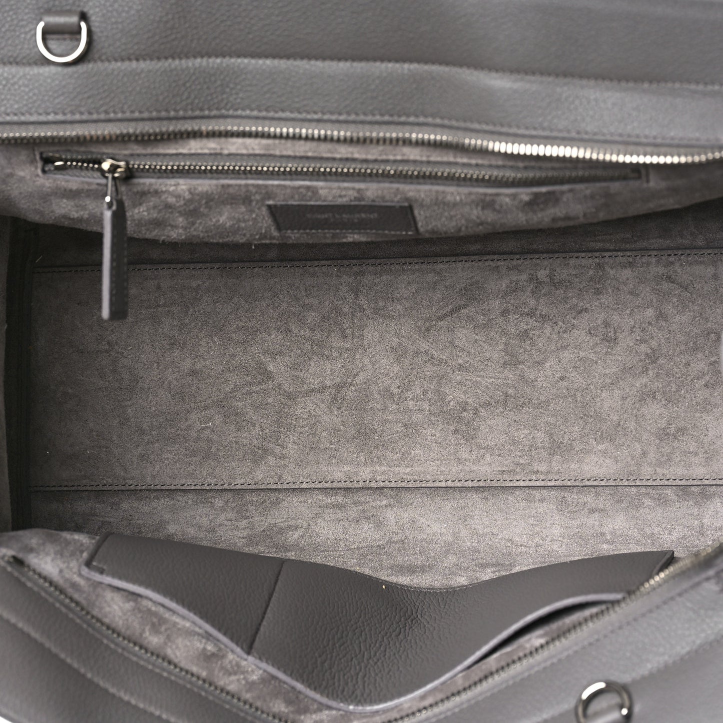 Grained Calfskin Small Cabas Rive Gauche Fog
