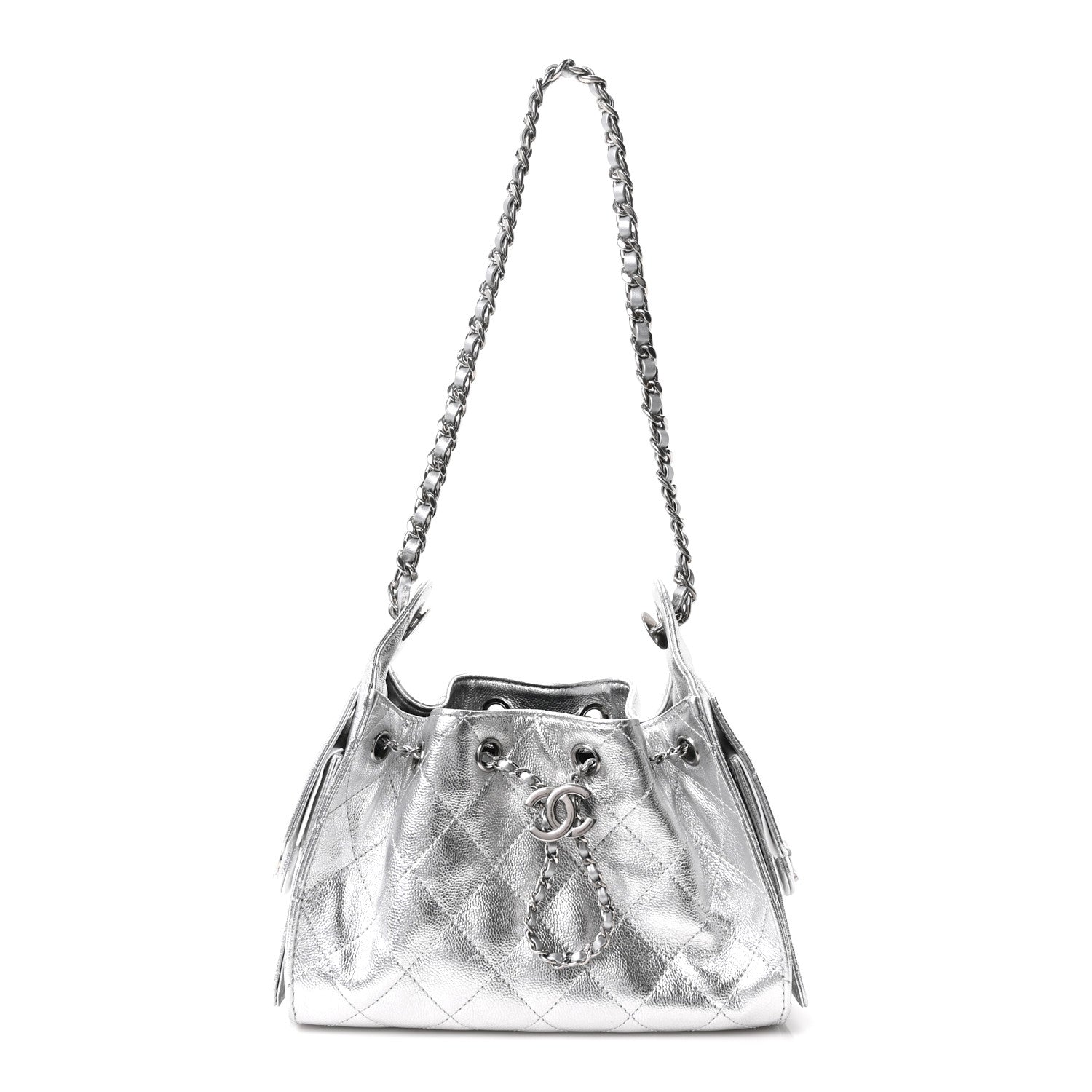 Chanel Metallic Caviar Quilted Mini Chanel 25 Handbag Silver 1 of 11