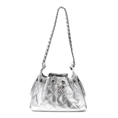 Chanel Metallic Caviar Quilted Mini Chanel 25 Handbag Silver 1 of 11
