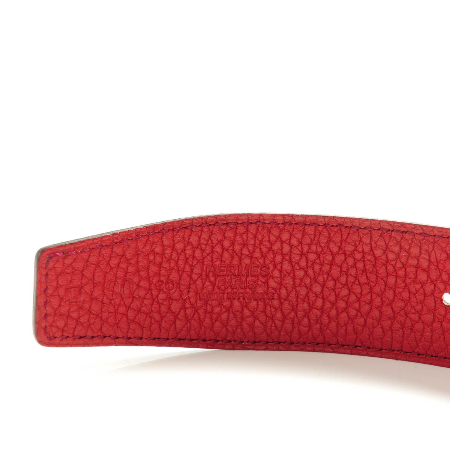 Hermes Box Togo 32mm Belt Strap 90 Chocolate Rouge Garance 4 of 4