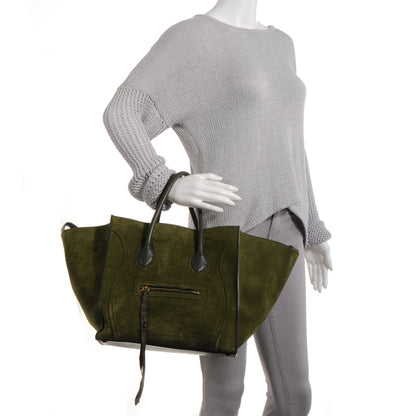 Celine Suede Medium Phantom Luggage Olive 2 of 10