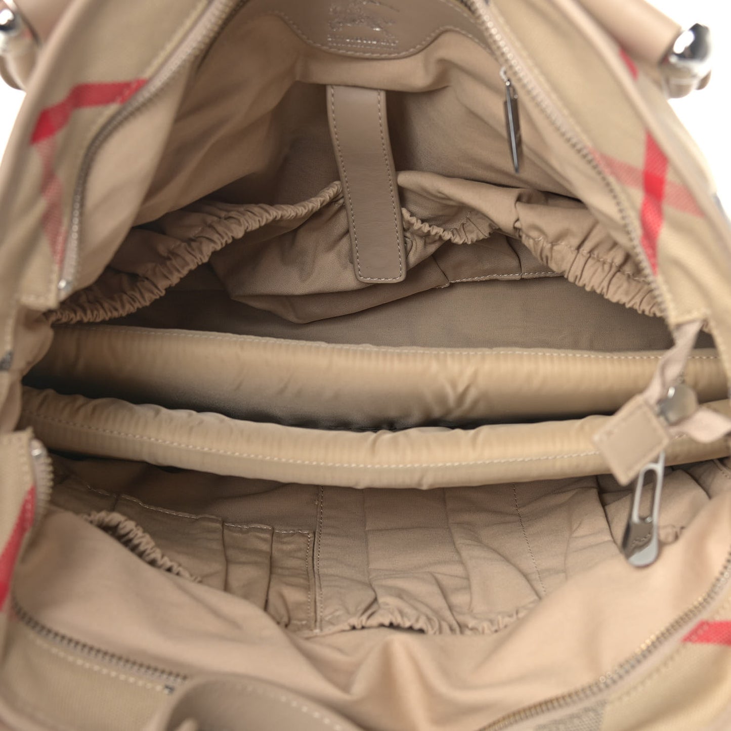 Nova Check Tote Diaper Bag Beige