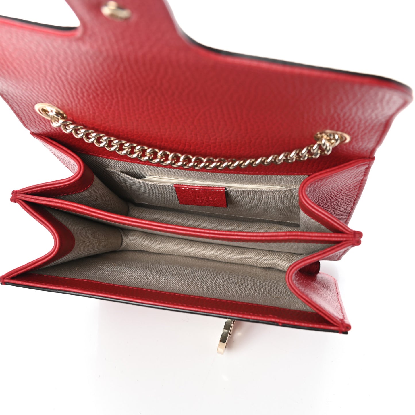 Dollar Calfskin Small Interlocking G Shoulder Bag Red