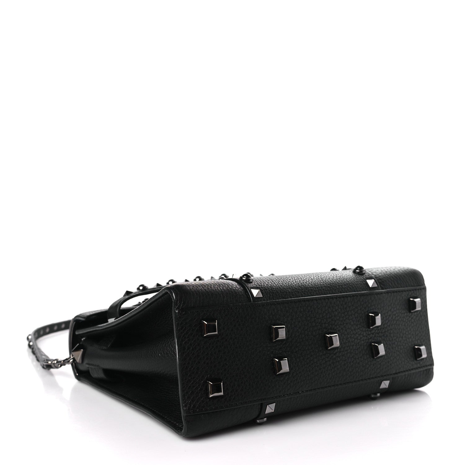Valentino Garavani Grainy Calfskin Onyx Small My Rockstud Rolling Frame Bag Black 4 of 8