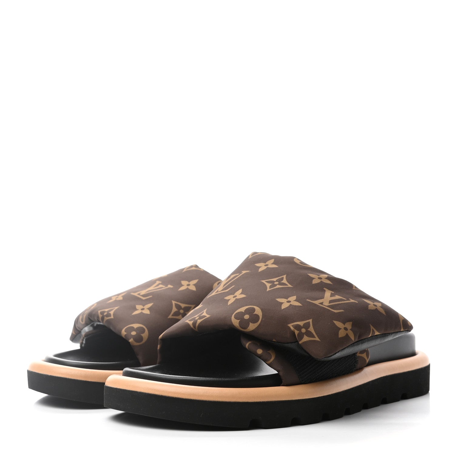 Louis Vuitton Nylon Monogram Pool Pillow Comfort Mule 37 Cacao Brown 3 of 7