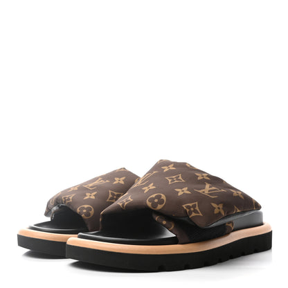 Louis Vuitton Nylon Monogram Pool Pillow Comfort Mule 37 Cacao Brown 3 of 7