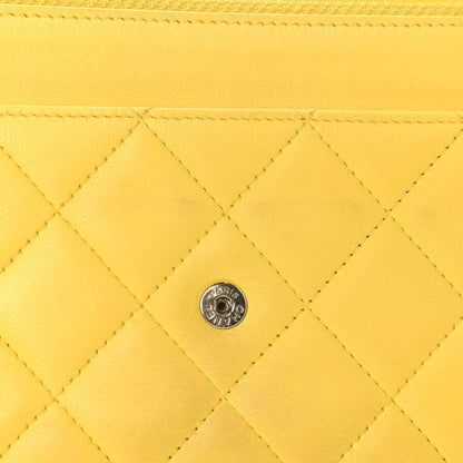 Chanel Lambskin Quilted Wallet on Chain WOC Yellow 11 of 13